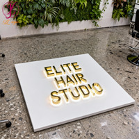 Lettres 3D en métal personnalisées avec rétroéclairage LED et panneau de support, idéales pour les murs de magasin et les murs décoratifs, signalétique lumineuse haute luminosité