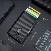 Dompet Ramping Kulit Pria Kustom Bermerek Fashion 2021 Dompet Ramping Kulit Asli Pria Serat Karbon Aluminium Rfid