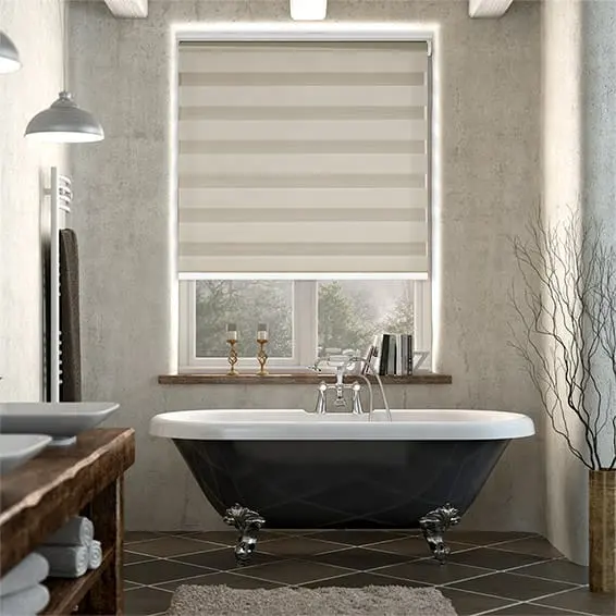 Hotel Manual Zebra Roller Blinds With Double Layer Shades For Windows Low Moq