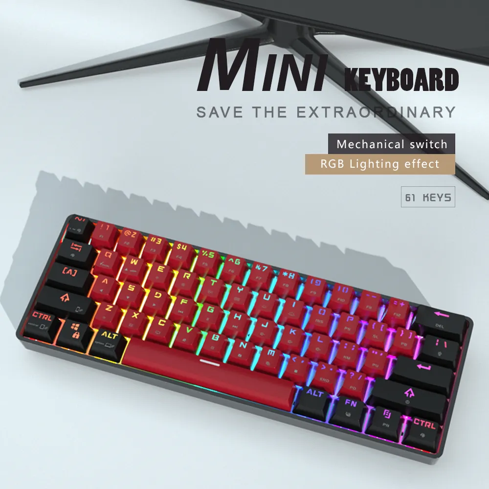 Keyboard Mekanikal Gaming Rgb Usb ABS, plastik USB 2.0 hitam putih, USB Tipe C tahan tumpahan tidak ada merek