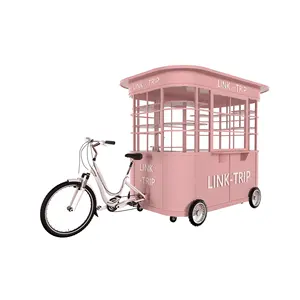 Remolque de bicicleta con helado, carro de comida rápida, triciclo, móvil