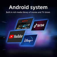 Proyector de Video Inteligente Android 14 de 720P, Proyector Portátil 4K 3D para Cine en Casa, Televisor Digital, Proyector Wifi para Reuniones Telefónicas y Juegos 5G
