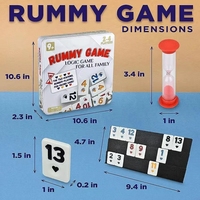 Ensemble de jeu de rami personnalisé en usine 106 pièces de jetons de rami avec support en plastique noir dans un étui en aluminium ou une boîte en fer blanc
