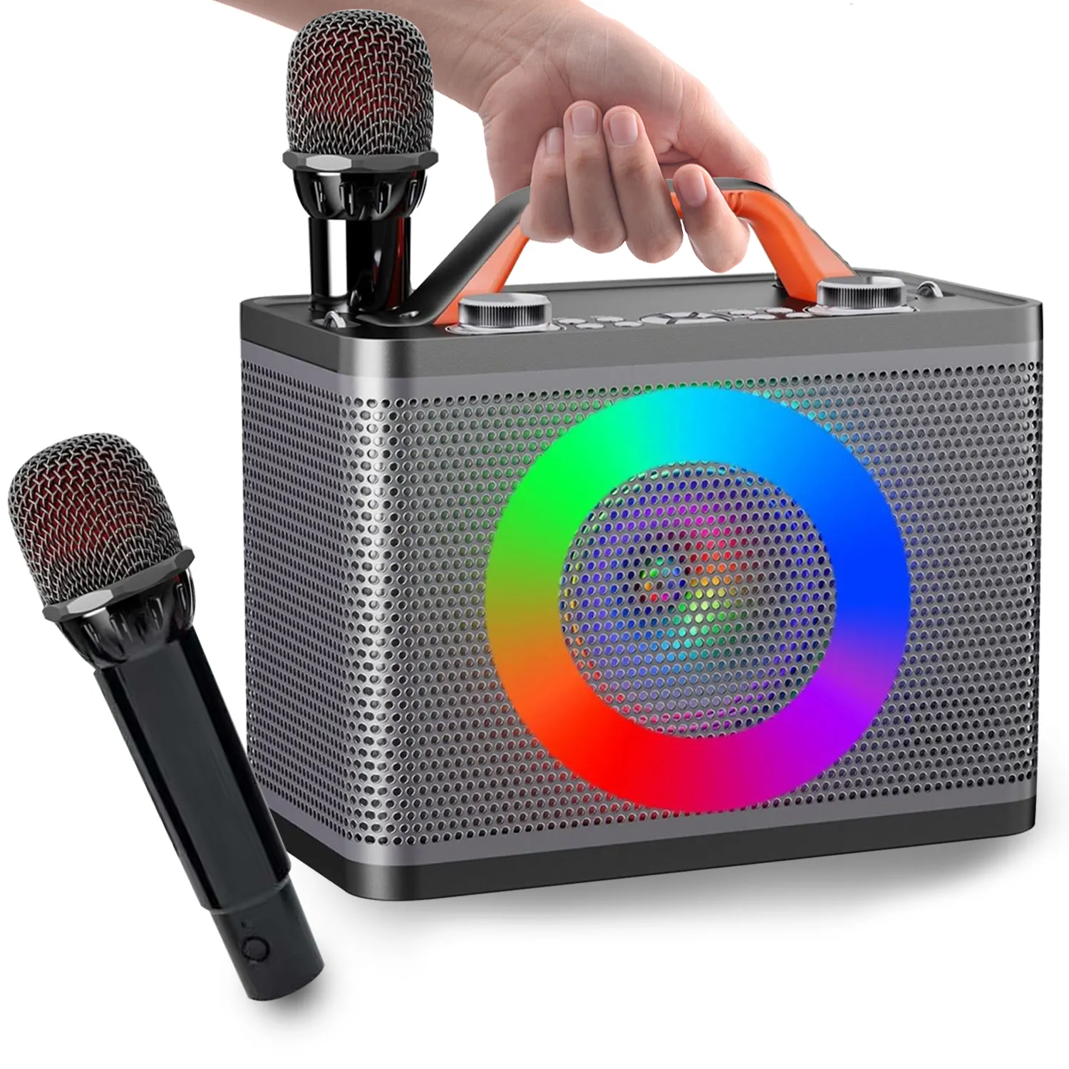 Mic açık Bluetooth karaoke kablosuz hoparlör ile sıcak satış profesyonel taşınabilir kablosuz hoparlör