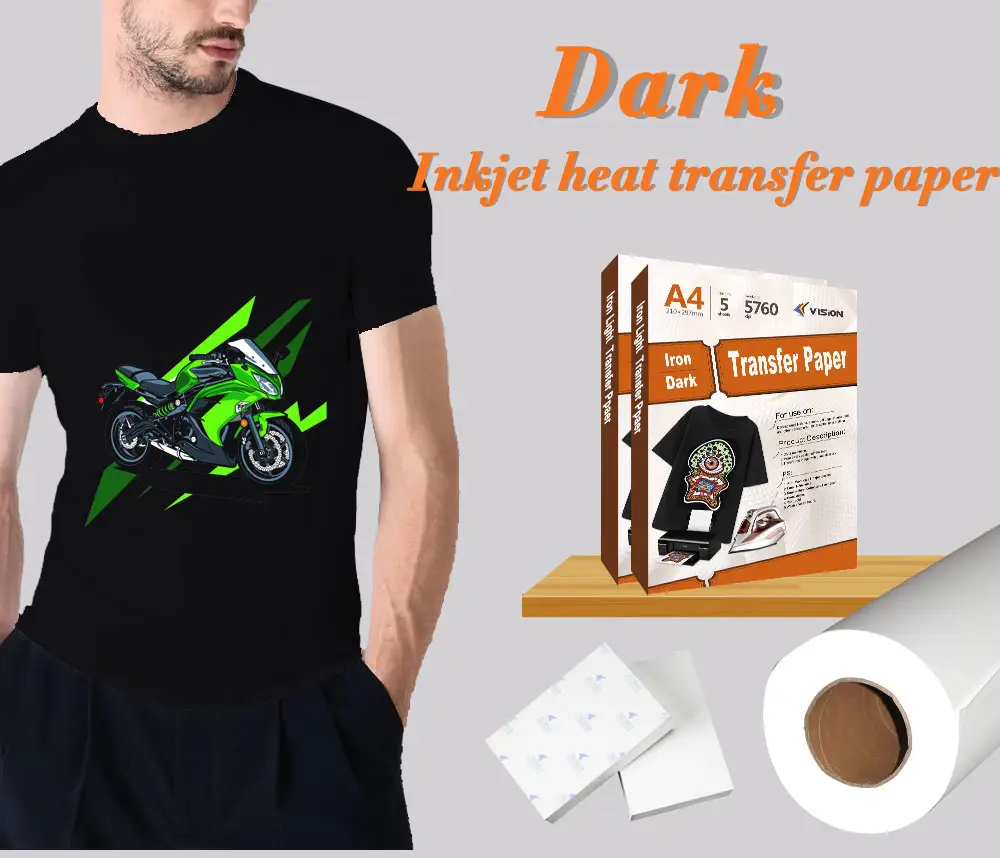 Papel de transferência para a camisa t camisa escura t papéis para impressão jato de tinta de impressão