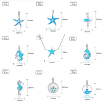 Pendentif fin en argent 925-Design détaillé de créature marine Pieuvre irisée et étoile de mer avec opale scintillante