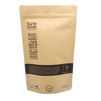 Sacs en papier kraft laminés filmés PLA/PBAT biodégradables et compostables / Sachets à fond plat en matériaux recyclés avec fermeture éclair pour carton