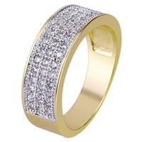 Vnox — bague de fiançailles classique 7mm de large, Hip Hop, zircone cubique complète, bijou scintillant pour mariage