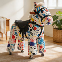 Fauteuil Ottoman Cheval à Bascule Créatif pour Enfants, en Éponge Écologique, Design Moderne, Idéal pour Villa, Appartement, Salon, Chambre, Anniversaire