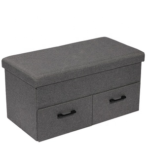 Banco otomano plegable para sala de estar, caja de almacenamiento de tela, <span class=keywords><strong>taburete</strong></span> para pies <span class=keywords><strong>con</strong></span> almacenamiento - Product Image 1