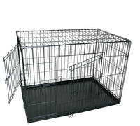 Cage pliable pour chien, empilable, vente en gros, haute, durable, en métal, pour l'extérieur, avec plateau coulissant en plastique pour petites races