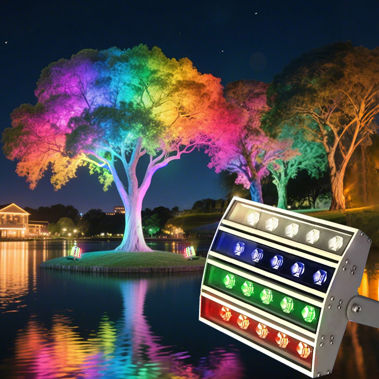 Moonlight IP65 Waterproof RGB 100-240V LED Flood Light for Holiday Tree Landscape Decoration