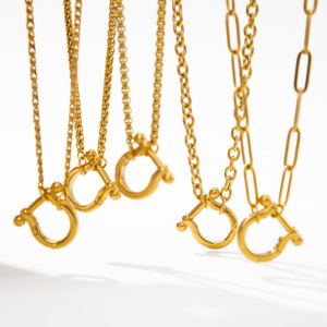 <span class=keywords><strong>Collana</strong></span> YF7099 in Acciaio Inossidabile con Catena a Graffetta e Chiusura a Moschettone a Molla Placcata Oro 18K PVD per Abbinamento con Ciondoli - Product Image 2