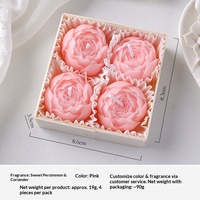Lilin Aromaterapi Mewah Berbentuk Bunga untuk Dekorasi Rumah, Beraroma Mawar dari Lilin Kedelai, untuk Hari Thanksgiving dan Hari Ibu