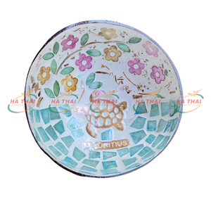 Bol artisanal haut de gamme en coquille de noix de coco incrusté de nacre, écologique, non toxique, sans danger pour les aliments, décoration minimaliste pour la maison, couleur personnalisable - Product Image 3