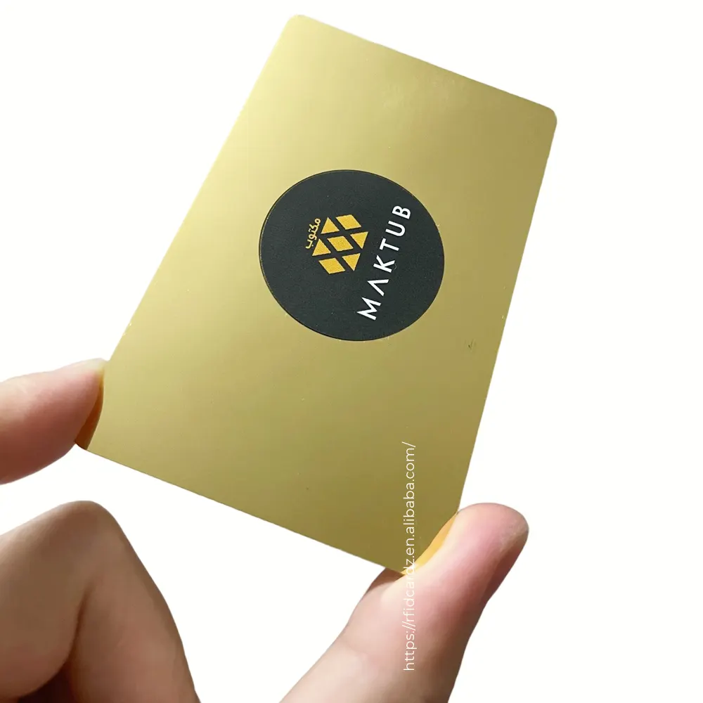 Full Metal NFC Card Gold 24k High Polished Luxury N tag216 Metal Visiting Cards