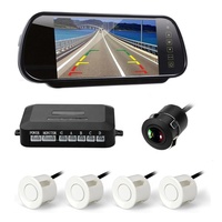 Pantalla de espejo retrovisor LCD de 7,0 pulgadas con 4 sensores Monitor de respaldo inverso Aparcamiento de coche Radar de punto ciego Asistente de estacionamiento automático