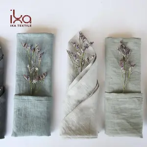 Servilletas de lino Natural para mesa, decoración de boda, estilo rústico, duradero y reutilizable, con dobladillo grande