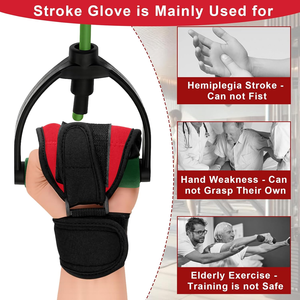 Guantes de rehabilitación para accidentes cerebrovasculares, <span class=keywords><strong>férula</strong></span> para dedos, dispositivo de entrenamiento de mano antiespasticidad para recuperación de hemiplejia en personas mayores - Product Image 1