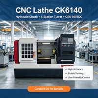 Tour à toupies CNC CK6140 avec contrôleur GSK980TDC, mandrin hydraulique en option, tourelle à 6 postes pour le traitement des pièces métalliques