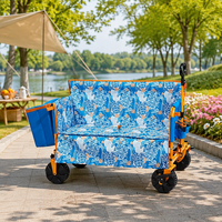 Chariot de plage à 4 roues pliable, chariot de camping pliable
