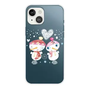 雪人卡通可爱手机壳iPhone 14 Plus 14 Max圣诞手机壳