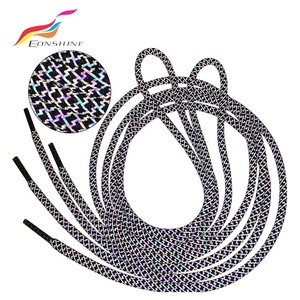 Mettre en évidence la sécurité des chaussures de course colorées Lacets ronds réfléchissants pour baskets - Product Image 1