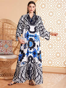 Nuovo arrivo abito retrò musulmano elegante abito Casual ispirato al medio <span class=keywords><strong>oriente</strong></span> Dubai autunno poliestere Abaya all'ingrosso Stock - Product Image 4