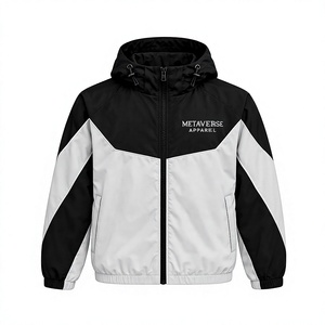 Men's Lightweight Eco-Friendly Polyester Cotton Hooded Windbreaker Tracksuit for Gym & Summer Use Customizable Streetwear - Product Image 1