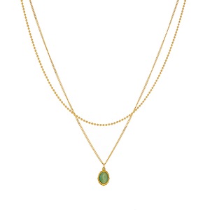 Retro Green Resin Pendant Double Layer Necklace For Women Chinese Style Stackable Clavicle Chain Fashion Jewelry Gift - Product Image 5
