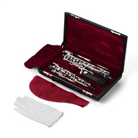 Professional Oboe C Key Semi-automatic Style Nickel-plated Keys Woodwind Instrument with Oboe Reed Gloves Leather Case Carry Bag