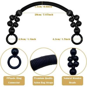 Asas de Madera <span class=keywords><strong>para</strong></span> Bolsos, Cordón de Poliéster, Asas de Repuesto <span class=keywords><strong>para</strong></span> Bolsos, Anillo Negro - Product Image 4
