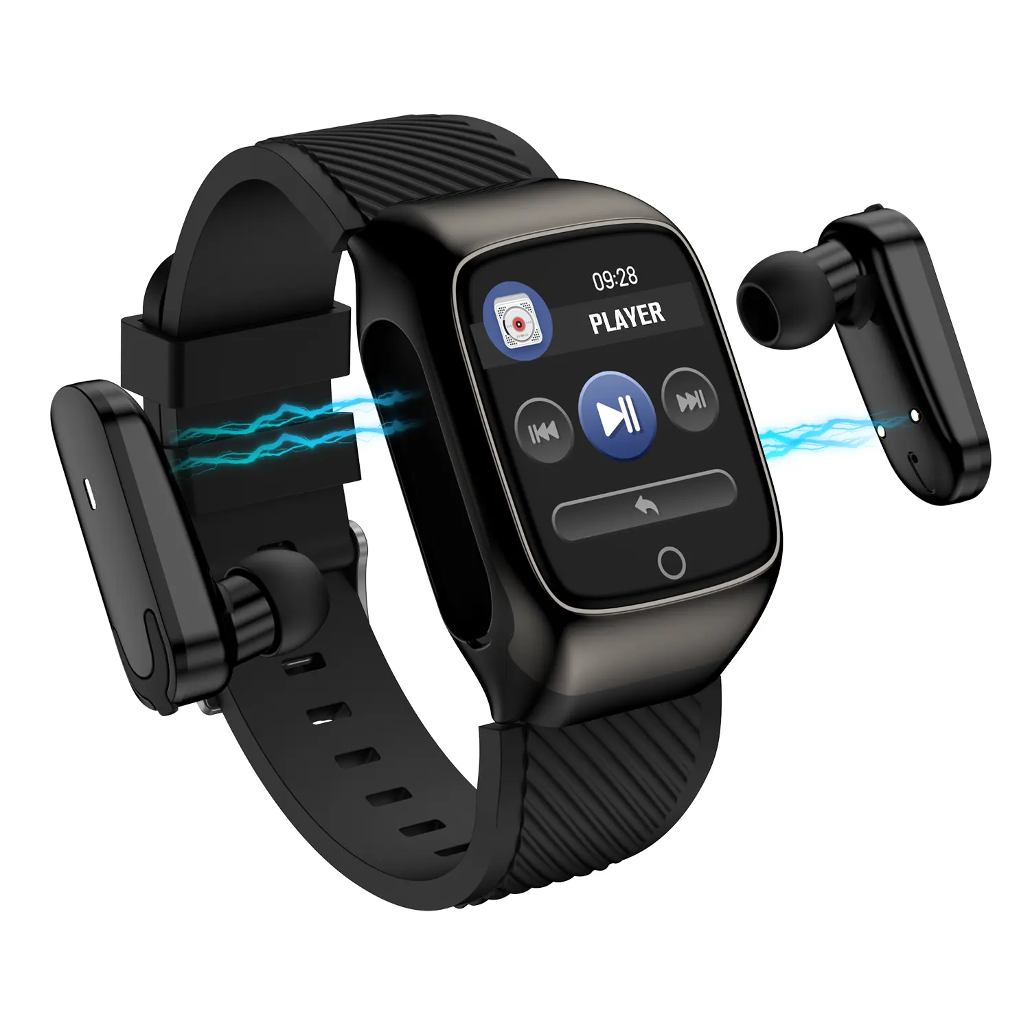 Amazon sıcak satış özel Logo S300 smartwatch mavi kulaklık 2 in 1 saat ve kablosuz kulaklık ücretsiz kargo