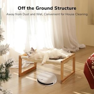 Modern Solid Wood Portable <b>Cat</b> Bed Indoor Elevated Hammock Pet Furniture for Kitty Puppy Washable Comfortable Small Carton - Product Image 5
