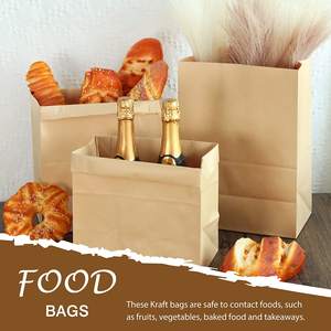 Bolsas de cartón Kraft marrón reciclables al por mayor, resistentes al aceite para <span class=keywords><strong>verduras</strong></span>, frutas, azúcar, sin asas, uso artesanal - Product Image 6