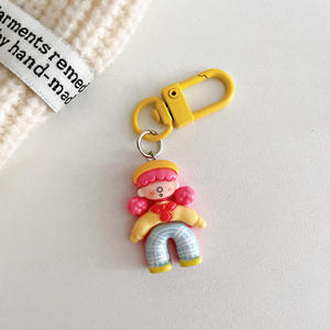 ヘシオン新ファッション可愛いダブルポニーテール女の子キーホルダー可愛い車キーリング誕生日プレゼントファッションDIYキーホルダー5色 - Product Image 3