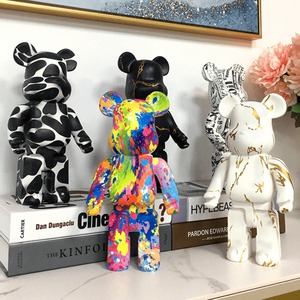 Oso de oro negro oso violento chapado transparente Lago Verde <span class=keywords><strong>Chiaki</strong></span> Bearbrick 400% figuras de juguete de oso de resina - Product Image 4