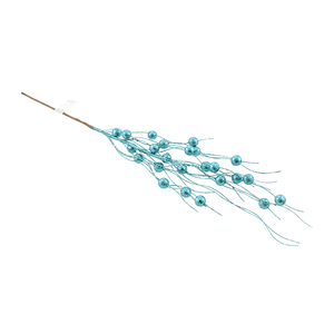 Ramo con palline glitterate azzurre, altezza 57 cm - Product Image 1