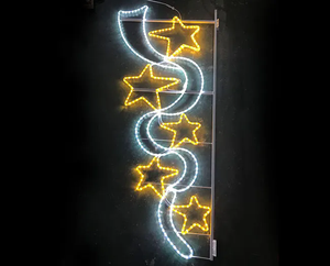 Décoration de poteau lumineux LED extérieur, motif lumineux pour festival, lampe de rue solaire, décoration commerciale de Noël pour allée - Product Image 1