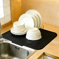 Tapis de séchage antidérapant en silicone pour vaisselle, évite l'accumulation d'eau, hygiénique et réutilisable