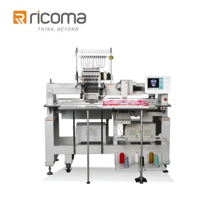 Ricoma Chenille Borduurmachine Enkele Kop 12/15 Naalden Kettingsteek Borduurmachine Geautomatiseerd Met 10 'Touchscreen