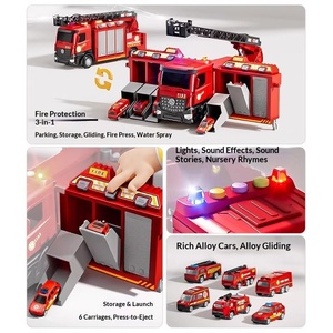 <span class=keywords><strong>Camion</strong></span> <span class=keywords><strong>de</strong></span> pompiers jouet Sam's Rescue, échelle 1:5, multifonctionnel, avec parking, pulvérisation d'eau et échelle escamotable, en plastique - Product Image 4