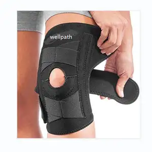 Wellpath sport adjustable neoprene compression open patella knee support for pain relief knee brace