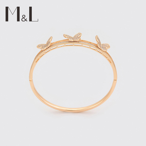 X000728916 Xuping bijoux vente en gros plaqué or mode fête 3D stéréoscopique trois papillon femmes bracelet - Product Image 3