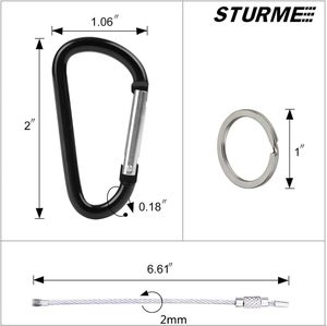 STURME Aluminum D Ring Carabiners Clip D Shape Spring Loaded Gate <b>Small</b> Keychain Carabiner Clip Set Outdoor Camping Mini <b>Lock</b> Sn - Product Image 2