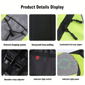 Nueva Mochila Deportiva Casual con Control Remoto para Bicicleta, Mochila LED de Seguridad para Viajes al Aire Libre - Product Image 4