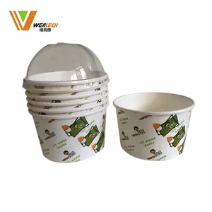 Tasses en papier de crème glacée Sundae, tasse de crème glacée en papier tasse de papier de crème glacée imprimée