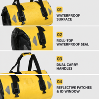 Sac à dos étanche pour moto 40L en microfibre et cuir synthétique pour garçons, idéal pour les voyages et le rafting en extérieur