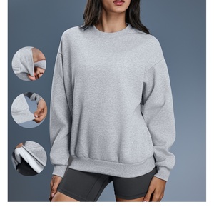 <span class=keywords><strong>Pull</strong></span> en polaire pour femme, confortable, brossé, coupe ample, col rond, sweat-shirt pour femme, sweat-shirt doux, haut décontracté, chaud, haut surdimensionné Y2K - Product Image 1