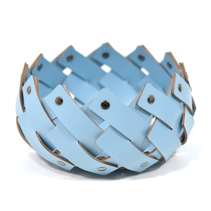 Cesta Moderna Pequeña de Piel Sintética para Mesa, Cesta Pinetti Tejida, Bandejas de Almacenamiento, Cesta Redonda Pinetti <span class=keywords><strong>Almeria</strong></span> para Oficina, Organizador - Product Image 6